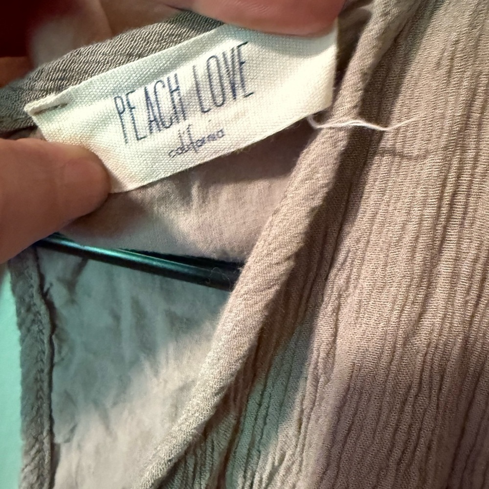 Peach Love California Blue and Brown High Low Dress - Picture 3 of 4